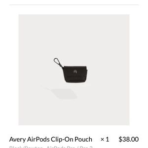 COPY - Bandolier Avery AirPods Clip-On Pouch Black/Pewter - AirPods Pro / Pro 2